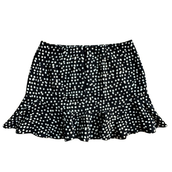 NWT | BANANA REPUBLIC POLKA DOT MINI SKIRT RUFFLE HEM BLACK & WHITE | SIZE 10 - Picture 6 of 8
